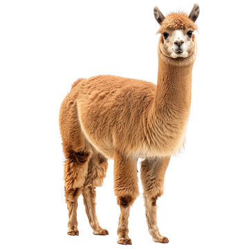 An alpaca isolated on a transparent background
