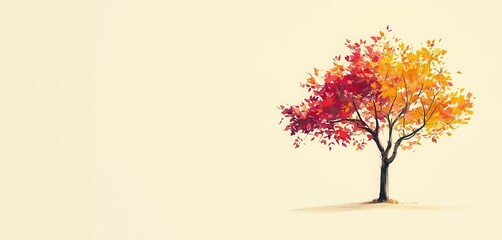 Tree with vibrant autumn leaves symbolizes growth and unity for children’s celebration
