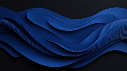 Fototapeta premium Organic Blue Waves - Abstract Dark Colored Texture Background Illustration