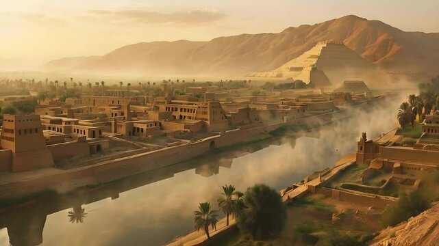 A view of the ancient city of Ur in Mesopotamia,
