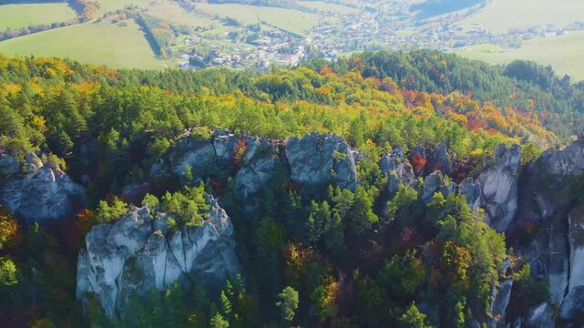 Aerial View of Sulovske Skaly, Slovakia &ndash; Rocks, Forest, and Drone Footage