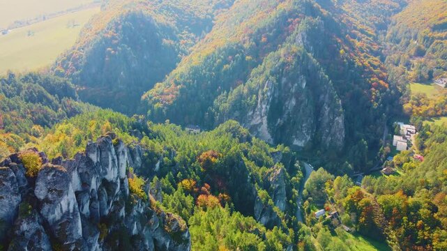 Aerial View of Sulovske Skaly, Slovakia &ndash; Rocks, Forest, and Drone Footage