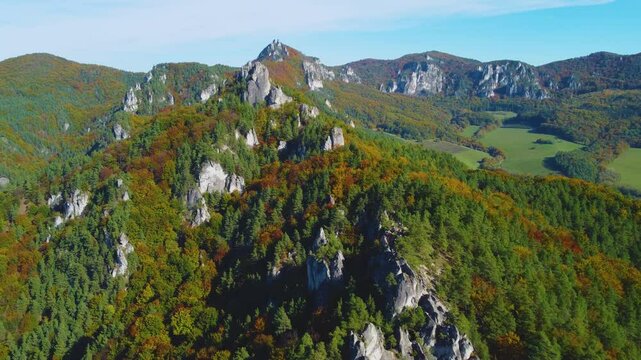 Aerial View of Sulovske Skaly, Slovakia &ndash; Rocks, Forest, and Drone Footage
