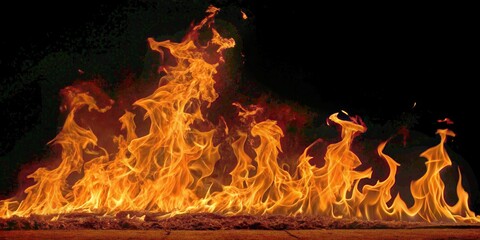 Fototapeta premium Stunning Fire Silhouette Photography with Transparent Backgrounds for Flames and Fire Wallpaper Designs
