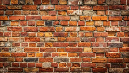 Obraz premium An Aged Brick Wall, a Rustic Texture Featuring Red, Orange, and Brown Hues, Displaying the Imperfections of Time