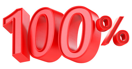 100 Percent Off Sale Red Number 3D