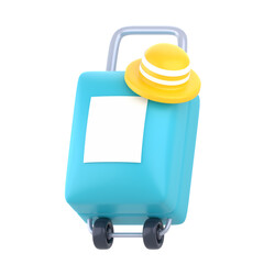 Suitcase 3D Icon, perfect for professional and creative design projects Travel and Vacation Theme.