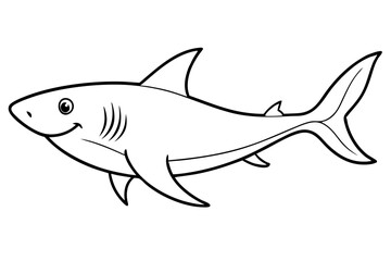 Shark Swimming | isolated vector illustration on white background