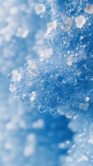 Background in the Medical Field Featuring Floating Glass Molecules Against a Blue Fluid Background, Highlighting Selective Focus and Concepts of Environment, Water, and Clean Energy. This Scene Combin