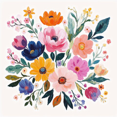 Striking Abstract Bold Floral Bouquet Illustrations