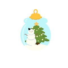 snowmanball for printing logo, pattren, background, icon, christmas theme
