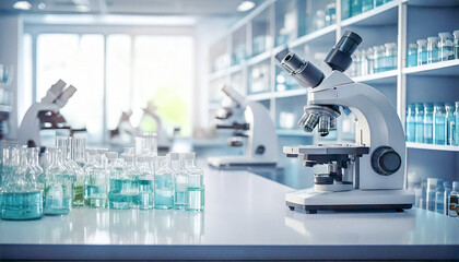 Science and laboratory research with microscopes Medical background 
