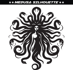 Mythical medusa silhouette vector illustration © Arnab