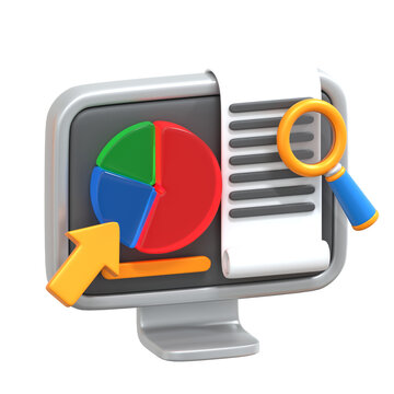 recommend clip art: 3d render online data research icon