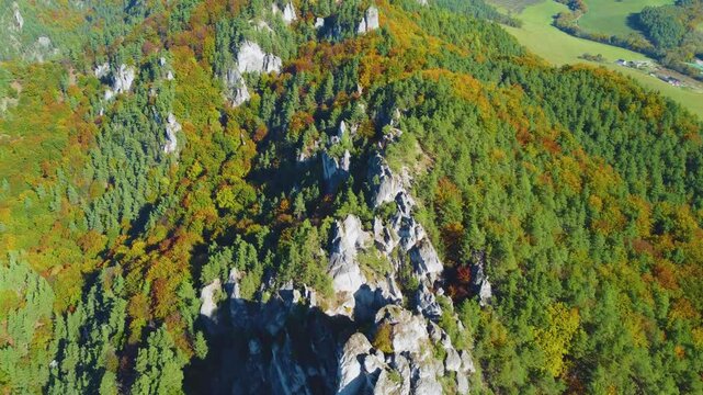 Aerial View of Sulovske Skaly, Slovakia &ndash; Rocks, Forest, and Drone Footage