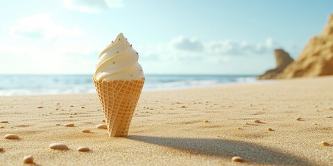 Sandy Beach Ice Cream Cone