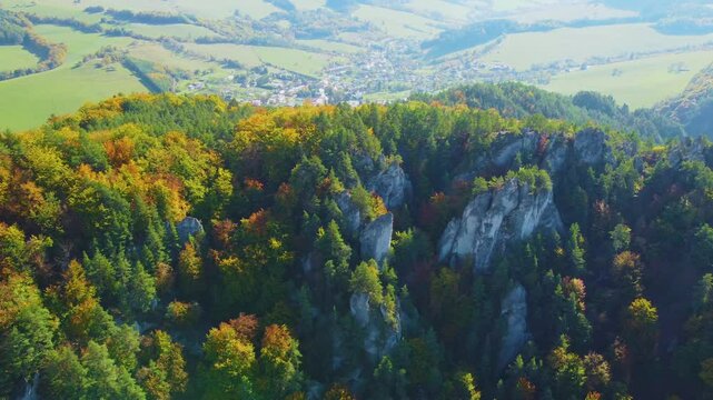 Aerial View of Sulovske Skaly, Slovakia &ndash; Rocks, Forest, and Drone Footage