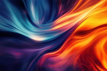 Fototapeta premium Fluid energy flow with smooth transitions, vibrant colors, and dynamic movement, ideal for seamless designs and high-tech visuals, visually soothing and harmoniously energetic effect