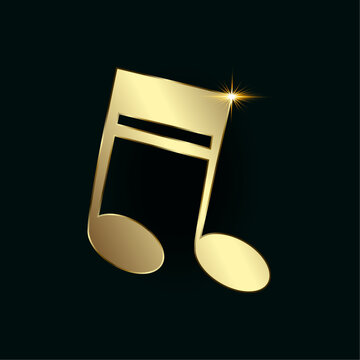 recommend clip art: Musical note symbol vector illustration. Gold music icon concept. Player and melody, songs. A Luxury Musical note icon is on dark background. Musical key symbol