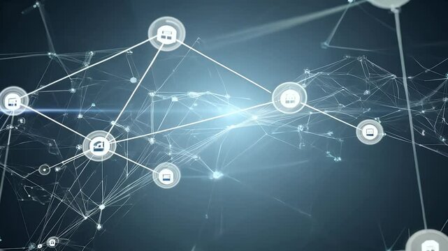 technology data science modern dynamic visual perfect tech digital media projects structure computer line circle dot spot connect community node path datum information cyberspace decision