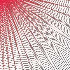 Red stripes wave seamless pattern abstract vector image