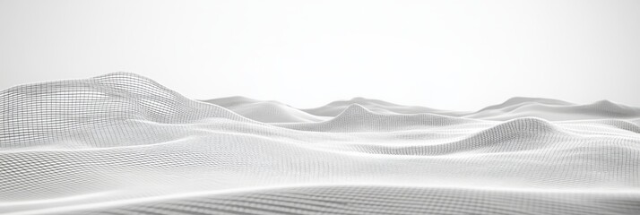 Obraz premium Precision Engineering: Minimalistic Wireframe Landscape of Digital Infrastructure with Grid Lines and Nodes