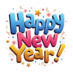 Festive Happy New Year 2025 illustration