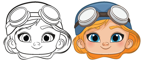 Fototapeta premium Cute Girl with Goggles