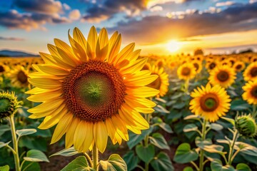 Obraz premium Unfiltered beauty, sunflowers ablaze, a candid moment frozen.