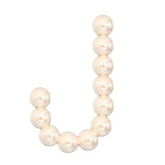 3D J Pearl Font with Elegant Glossy Design