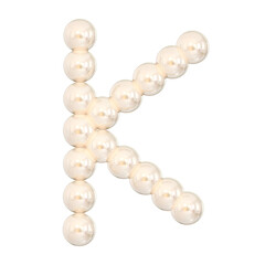 3D K Pearl Font with Elegant Glossy Design