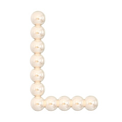 3D L Pearl Font with Elegant Glossy Design
