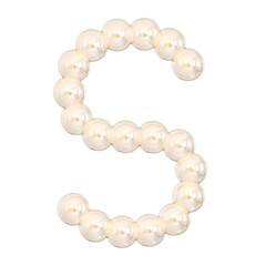 3D S Pearl Font with Elegant Glossy Design