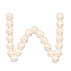 3D W Pearl Font with Elegant Glossy Design