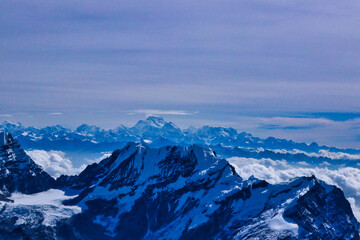 Mount Kanchenjunga,3rd highest mountain in the world,8586 m,over 100 kms away on India border visible from the summit of Mera Peak,6461 m on a bright October morning,Mera Peak Expedition,Nepal 