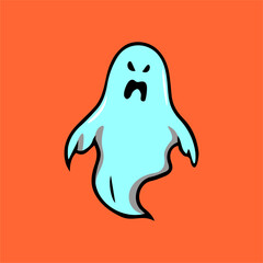 cute halloween ghost cartoon vector