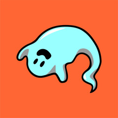 cute halloween ghost cartoon vector