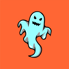 cute halloween ghost cartoon vector