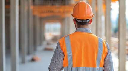 Investor walking through a new construction site, inspecting a real estate development project   real estate, construction investment