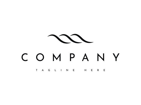 minimal ocean wave logo design