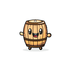 Cute barrel logo icon design template flat vector