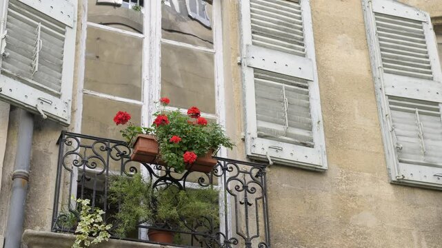 Flowers and Windows, Place des Trois Ormeaux, Aix-en-Provence, France