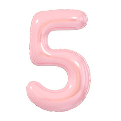 3D Blue Balloon Number 5 Set for Celebrations