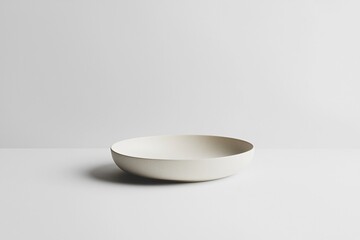 Minimalist ceramic bowl on a white background, showcasing simple and clean design ideal for modern decor or product display.