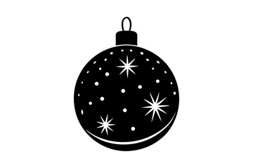 Christmas ball, Christmas ornament vector silhouette on white background.