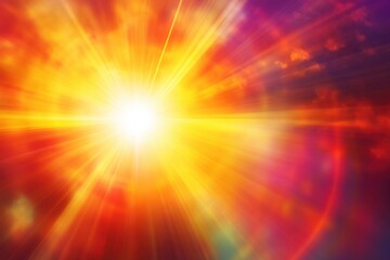 Obraz premium Solar energy burst with radiant light, vibrant colors, and dynamic flares, perfect for eco-friendly visuals and renewable energy designs, visually stunning and powerful imagery