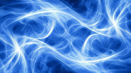 Obraz premium Abstract blue and white swirling light pattern.