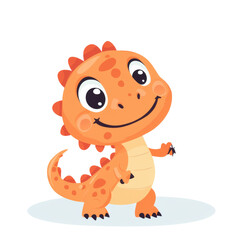 Obraz premium A cute baby dinosaur with big eyes and small arms
