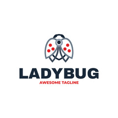 Vector Logo Illustration Ladybug Line Art Style