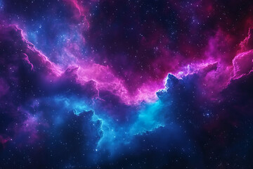 Acolorful space galaxy, cloud nebula, starry night cosmos, and supernova background in the field of science and astronomy.
